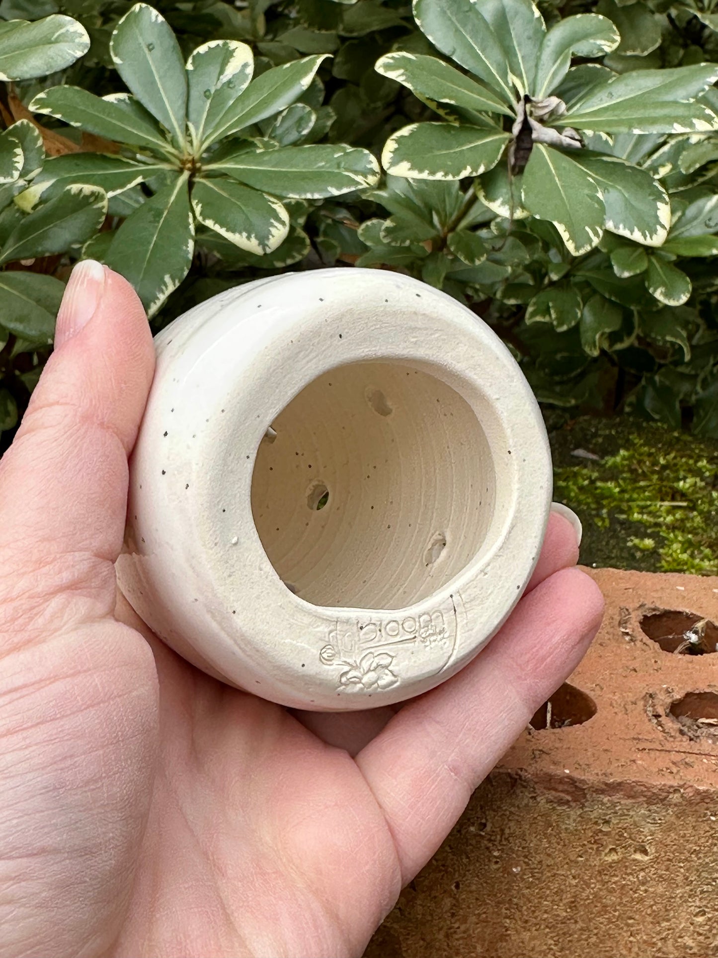 Ceramic Stoneware White Christmas Tree Luminary Decoration Pottery