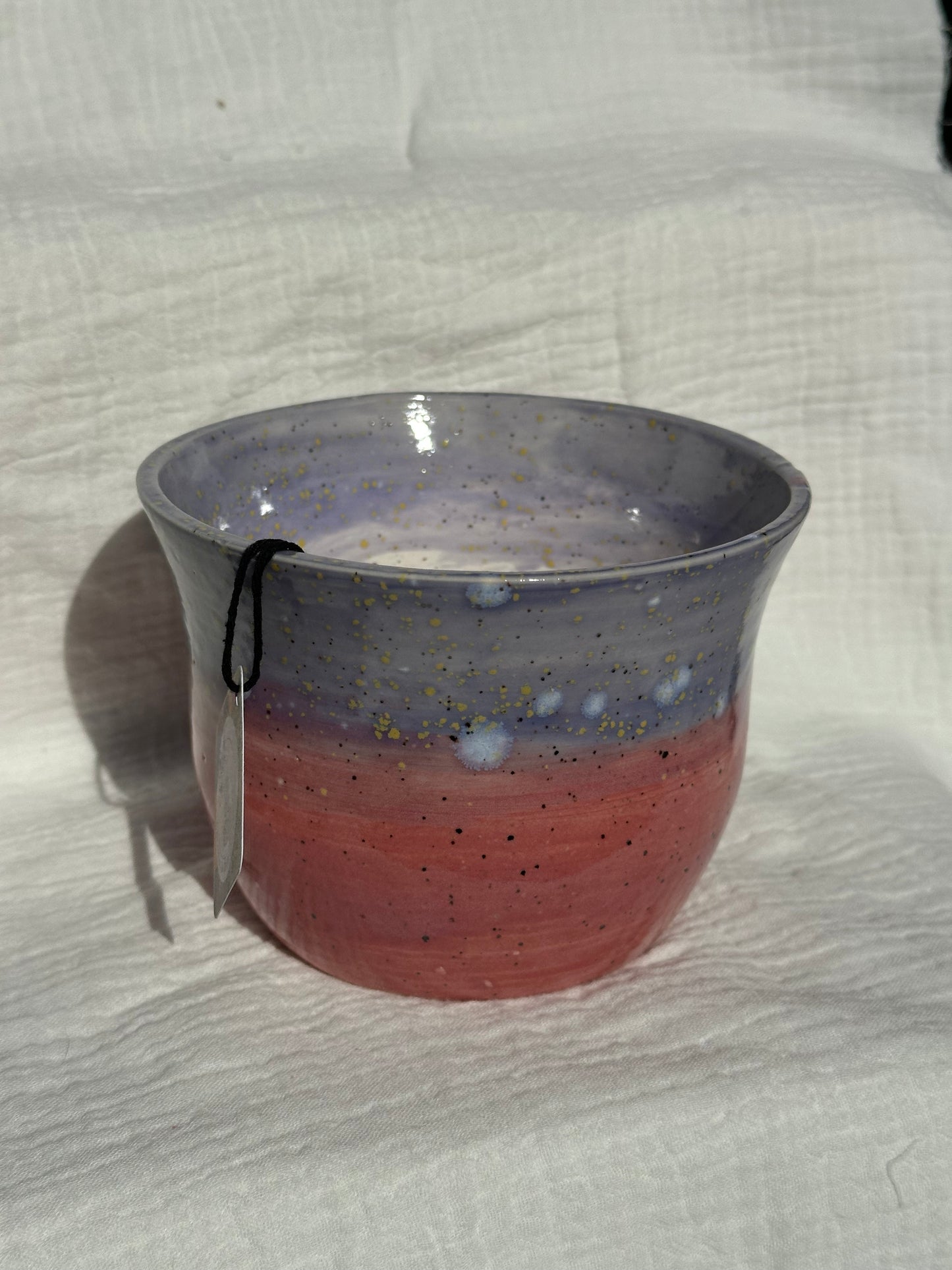 Ceramic Stoneware Lavender Speckled Purple Pink Planter Display Bowl Home Decor Pottery