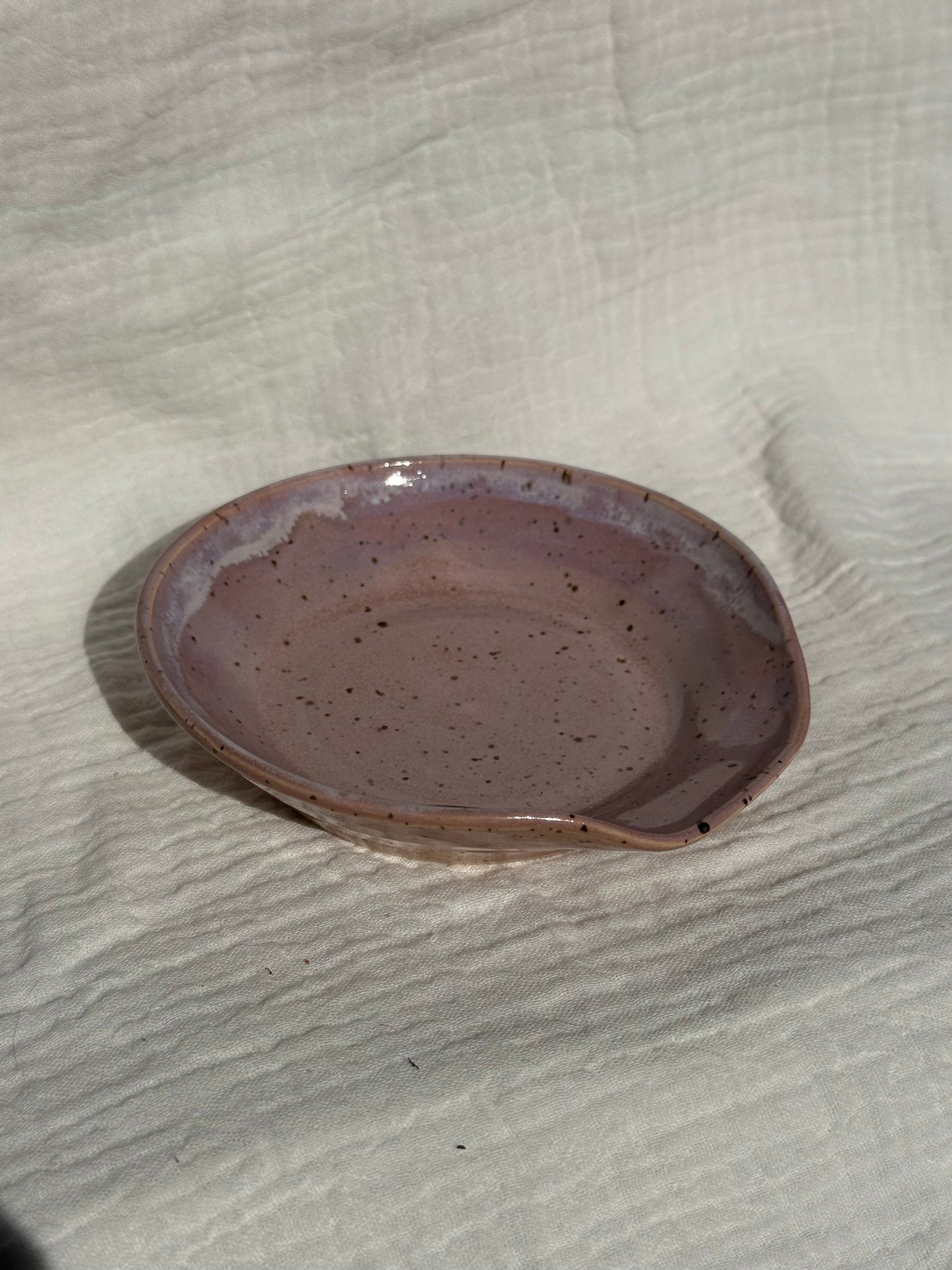 Ceramic Stoneware Purple Lavender Spoon Rest Serving Pottery
