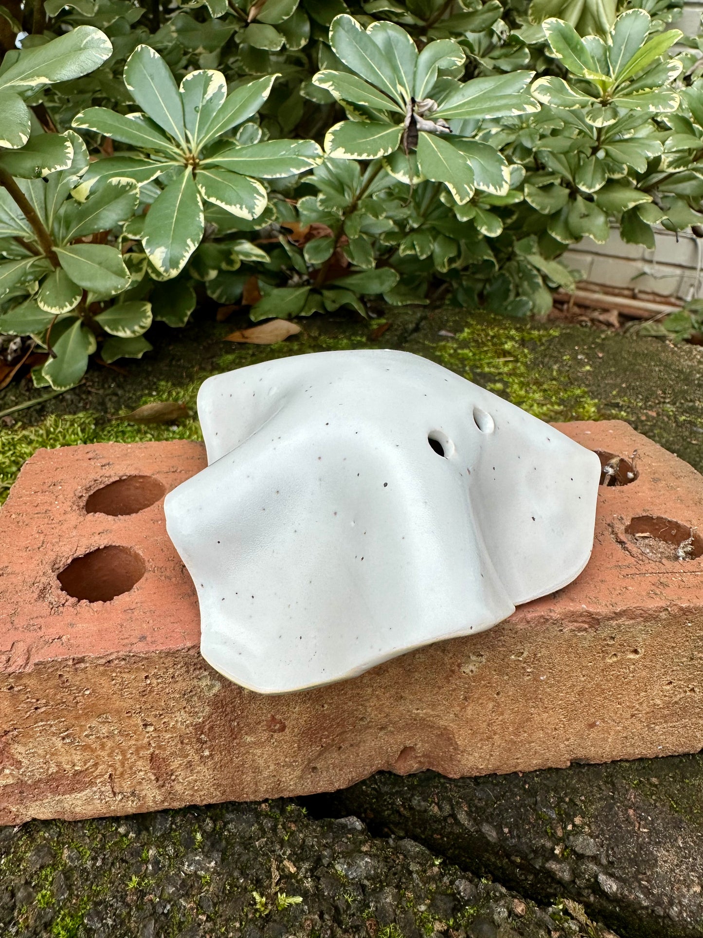 Ceramic Stoneware White Bedsheet Ghost Luminary Tea Light Home Decor Pottery #5