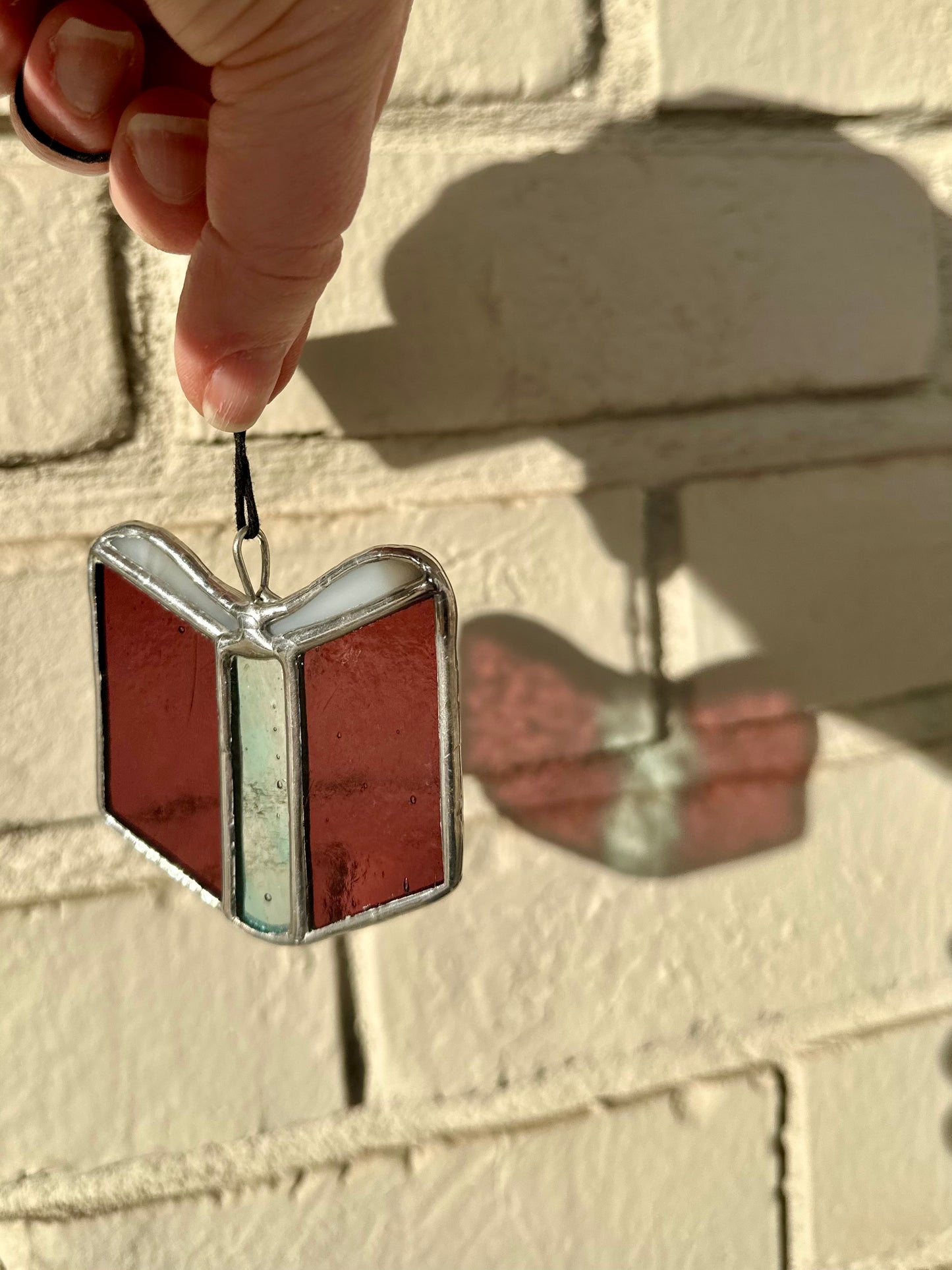 Ready to ship Stained Glass Small Book Suncatcher Window Decoration Glass Art Gift