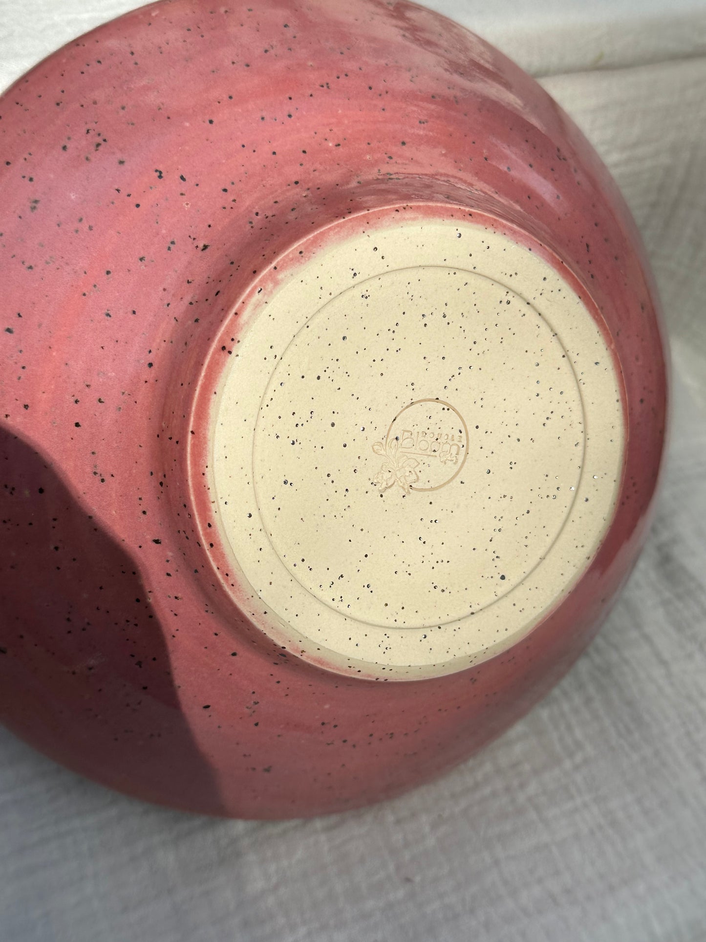 Ceramic Stoneware Large Lavender Speckled Purple Pink Serving Display Bowl Home Decor Pottery