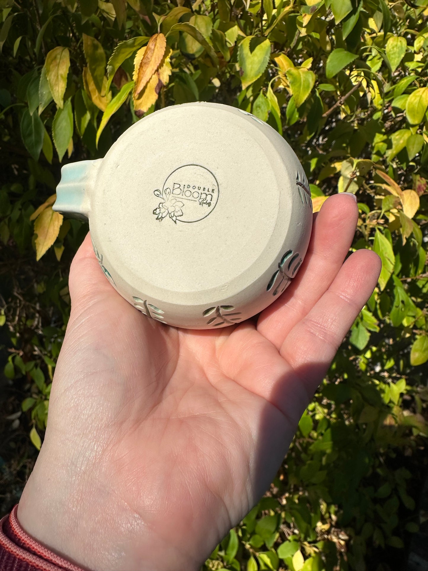 RESERVED Ceramic Stoneware Carved Vines Coffee Tea Mug Cup Botanical Floral Pottery Floral Pride