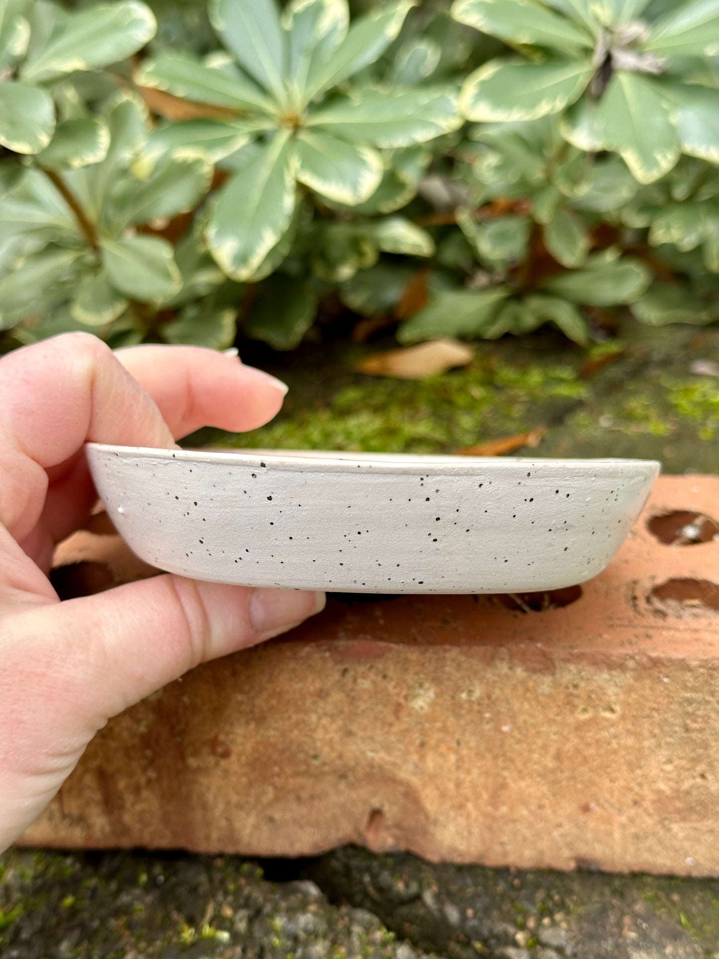 Ceramic Stoneware Pink Trinket Dish Or Spoon Rest Small Plate