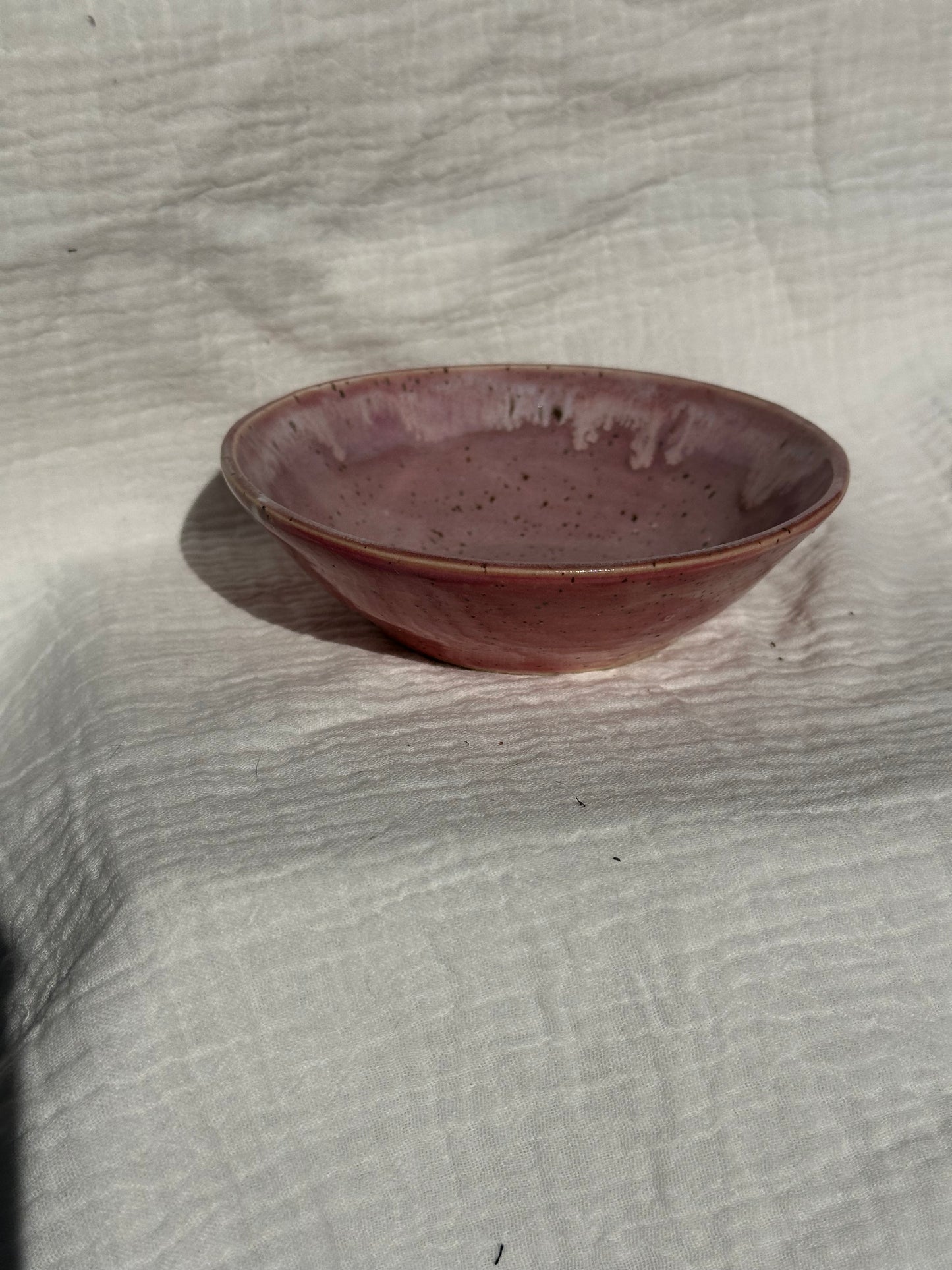 Ceramic Stoneware Purple and White Small Bowl Everyday Serving Pottery