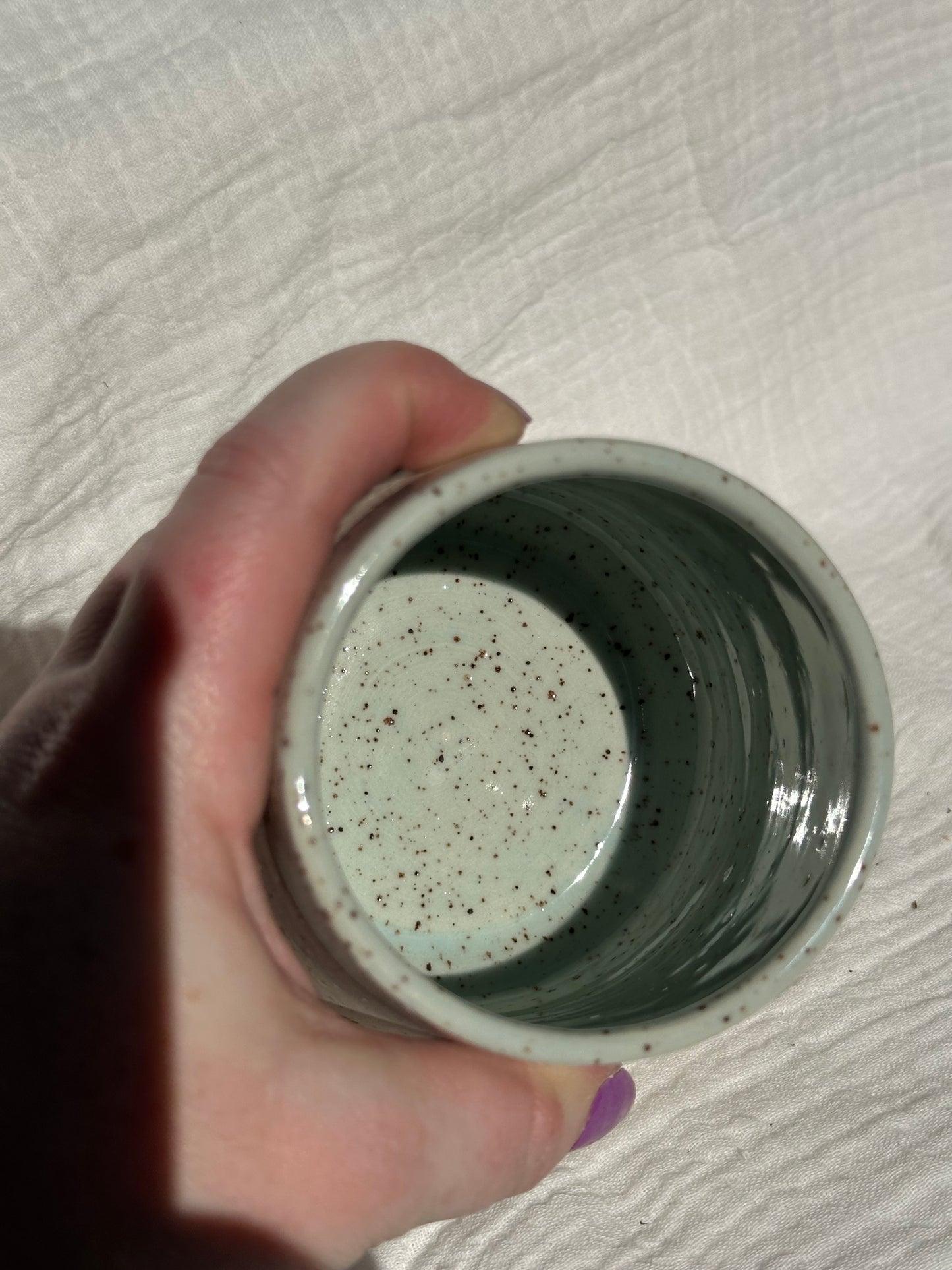 Ceramic Stoneware Carved Flowers Wine Whiskey Cup Botanical Floral Pottery Floral Tumbler
