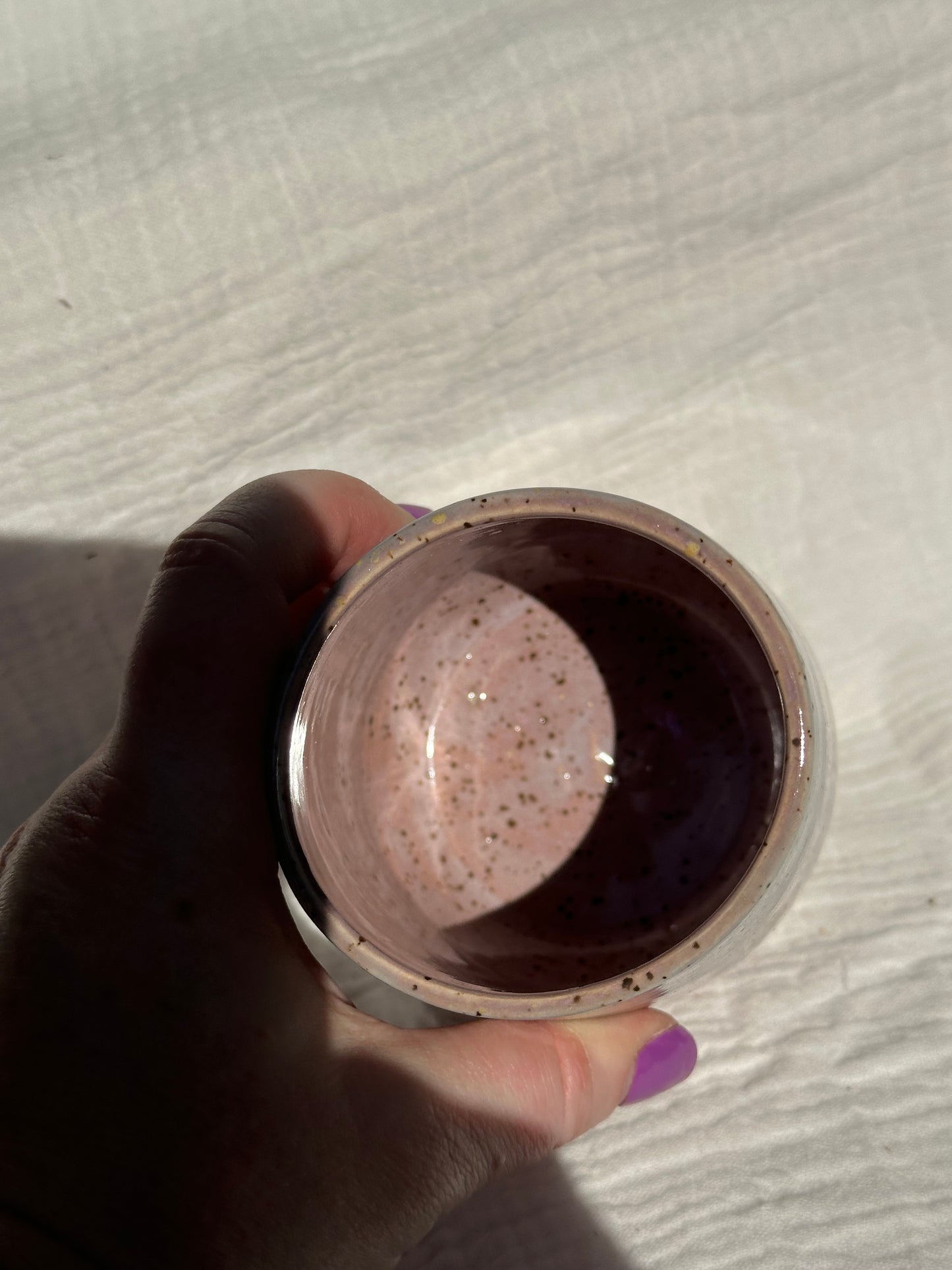 Ceramic Stoneware Purple and Lavender Wine Whiskey Cup Botanical Floral Pottery Floral Tumbler