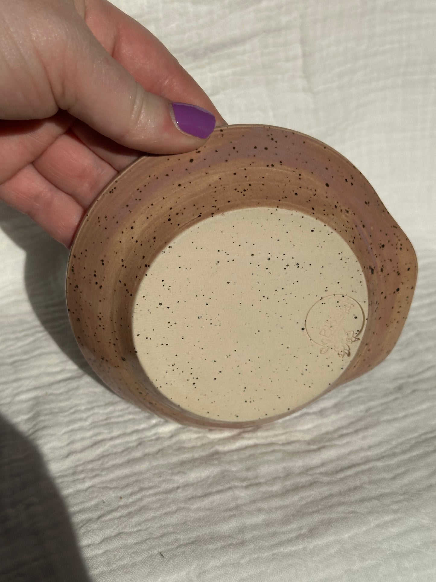 Ceramic Stoneware Purple Lavender Spoon Rest Serving Pottery