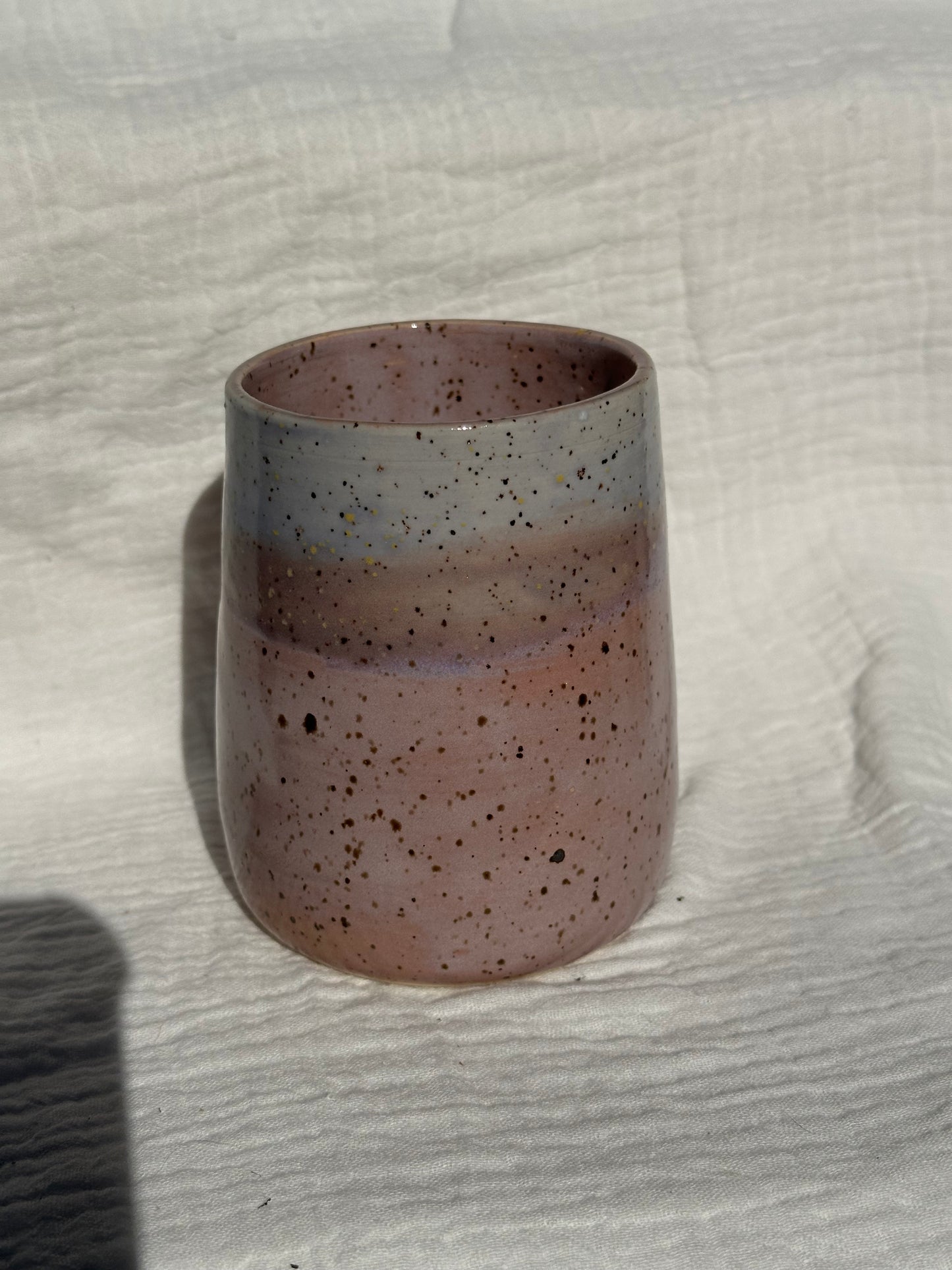Ceramic Stoneware Purple and Lavender Wine Whiskey Cup Botanical Floral Pottery Floral Tumbler