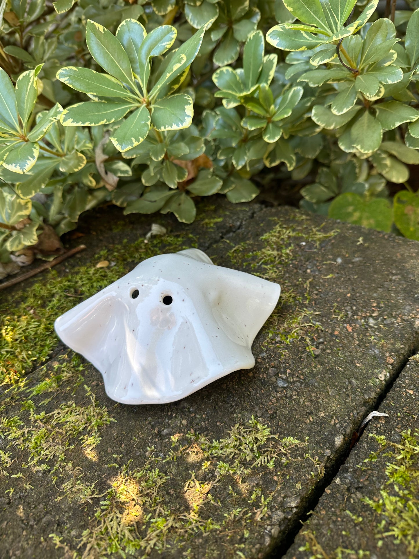 Ceramic Stoneware White Bedsheet Ghost Luminary Tea Light Home Decor Pottery #2