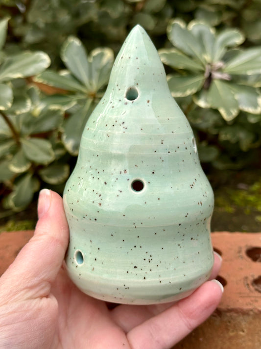 Ceramic Stoneware Christmas Tree Luminary Decoration Pottery