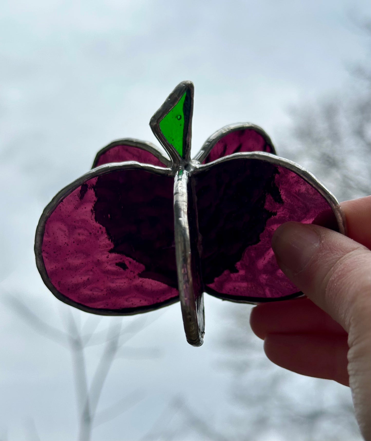 Ready to Ship Stained Glass Purple 3D Pumpkin Decoration Glass Art Gift