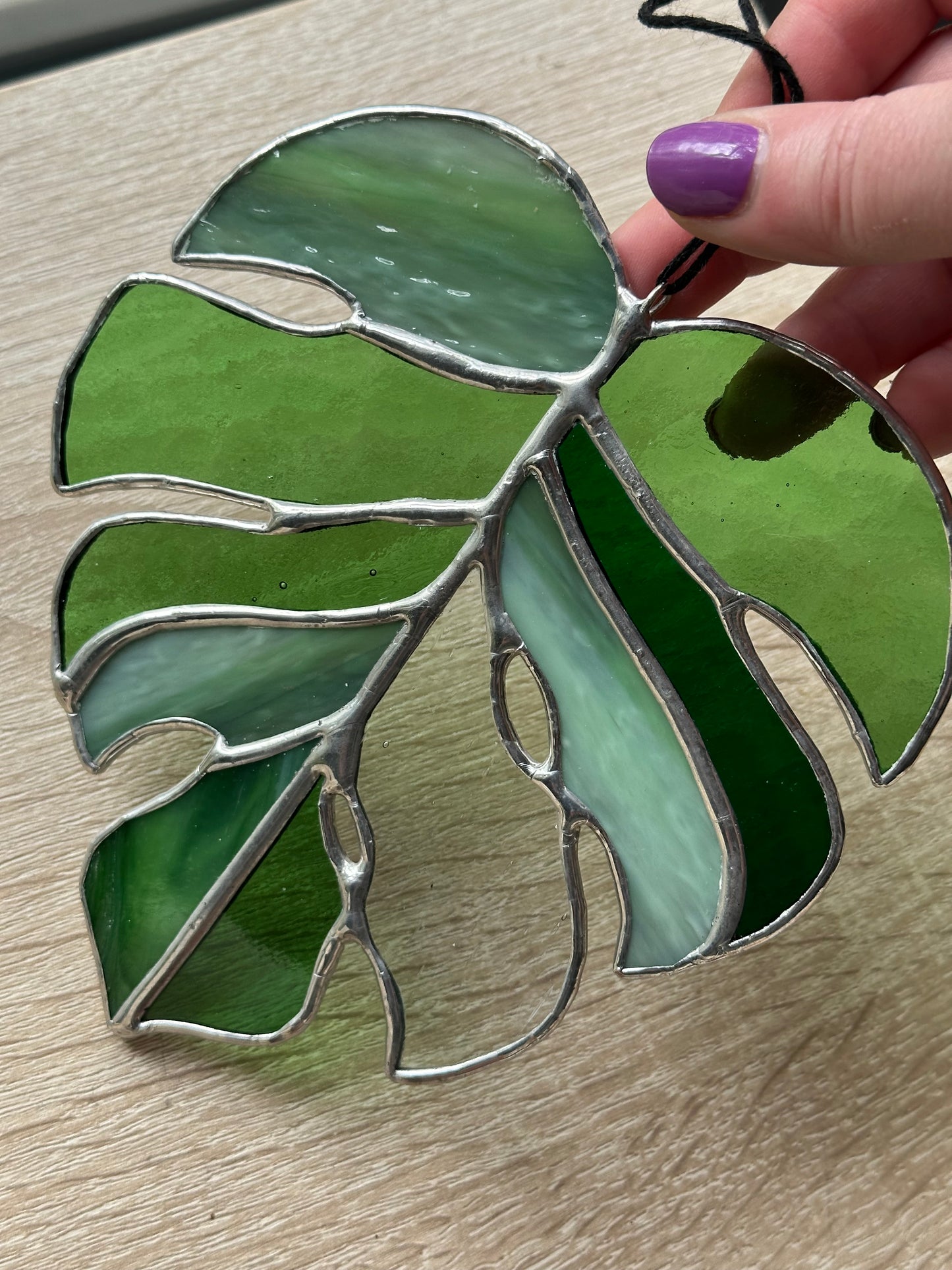 Pre Order Stained Glass Monstera Leaf Suncatcher Window Decoration Glass Art Plant Lover Gift