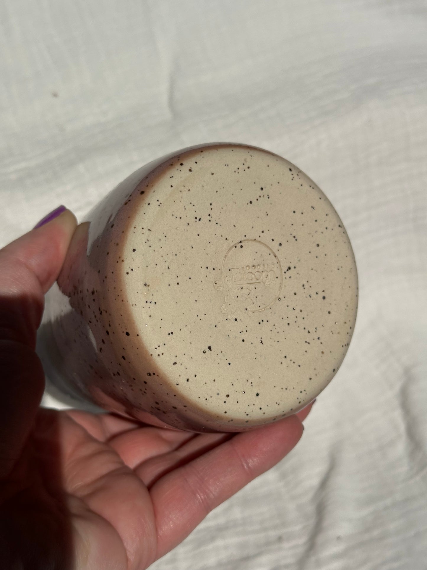 Ceramic Stoneware Purple and Lavender Wine Whiskey Cup Botanical Floral Pottery Floral Tumbler