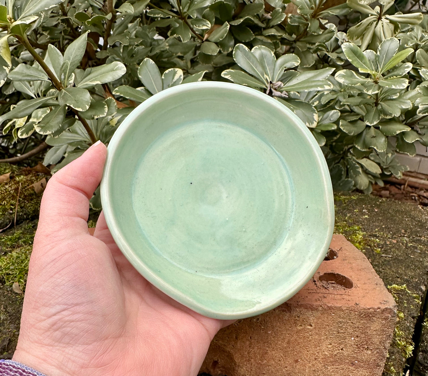 Ceramic Stoneware Light Green Spoon Rest Serving Pottery