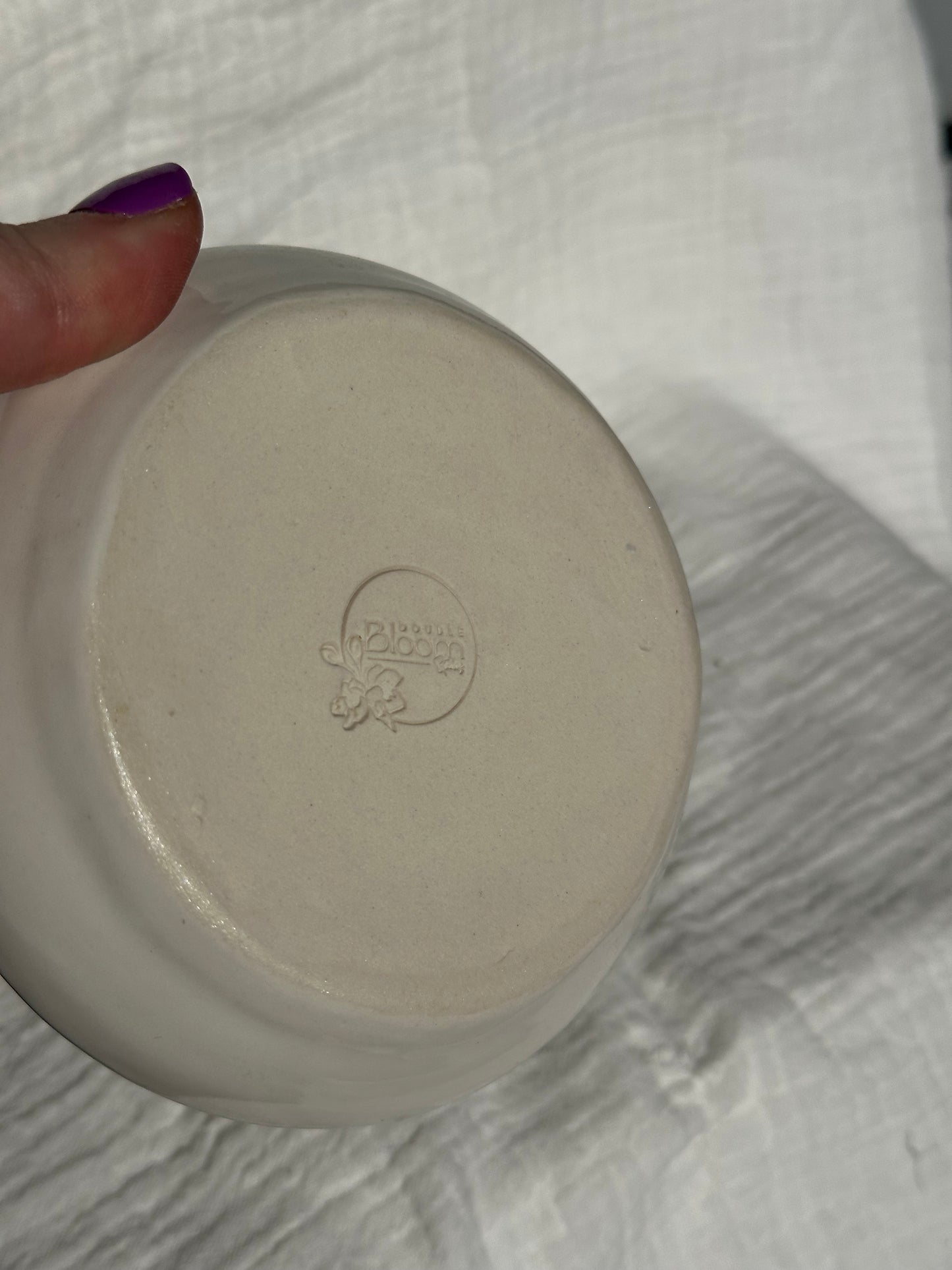 Ceramic Stoneware Carved Ring Dish Botanical Floral Pottery Floral