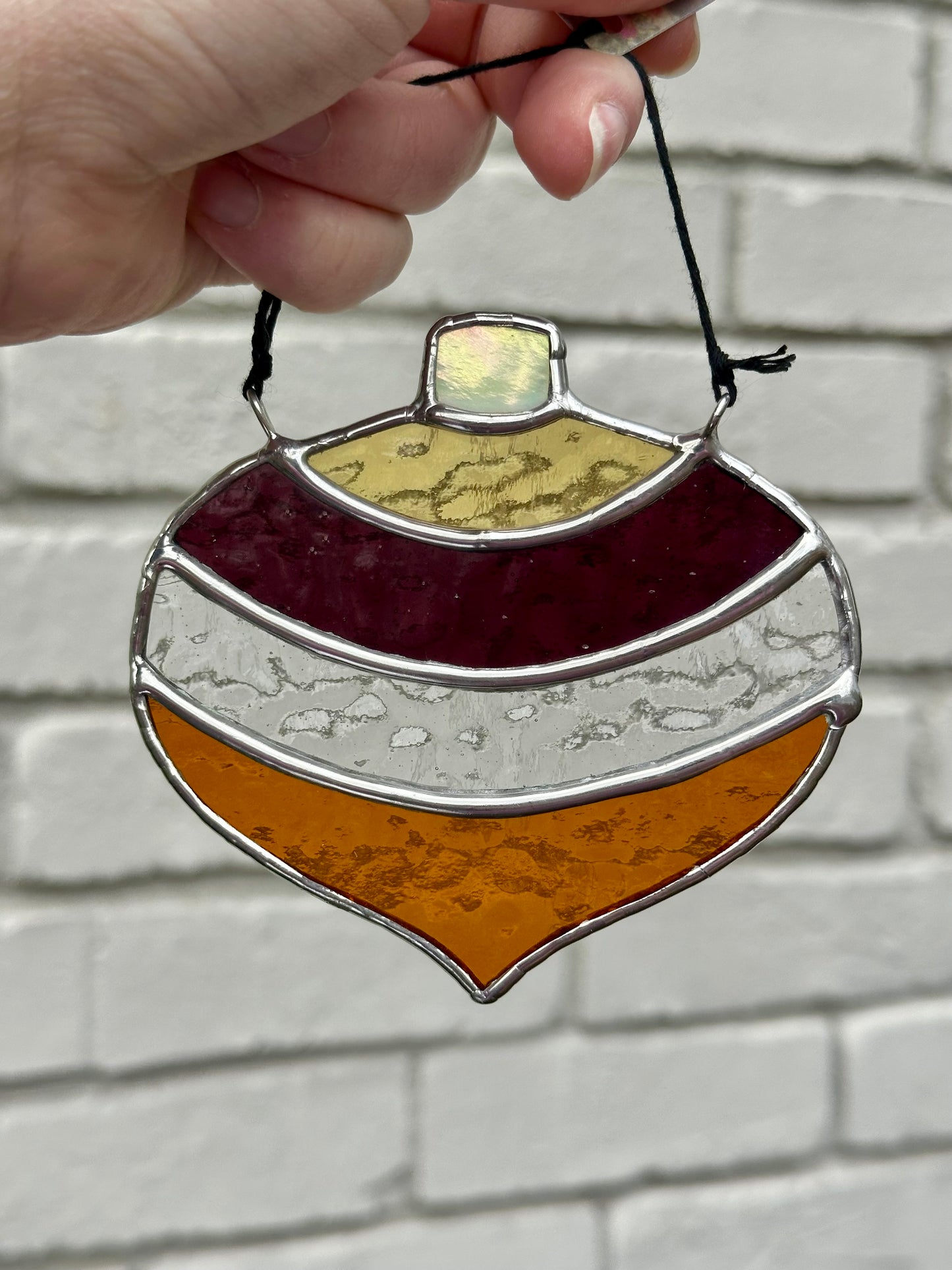 Ready to ship Stained Glass Ornament #3 Holiday Suncatcher Window Decoration Glass Art Gift
