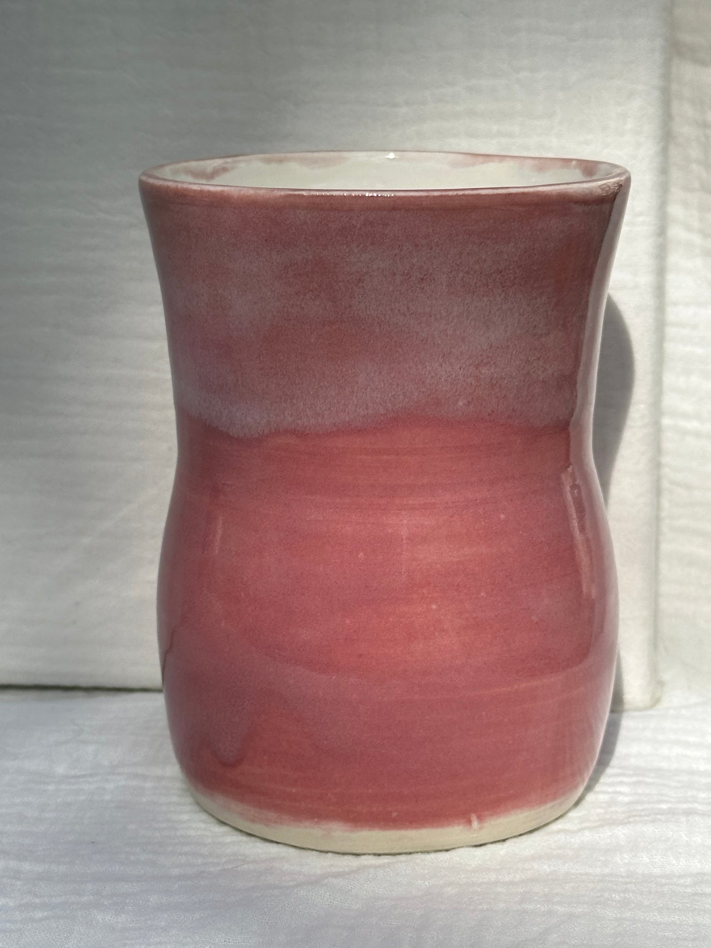 Ceramic Stoneware Pink and White Speckled Utensil Holder Vase Pottery Floral