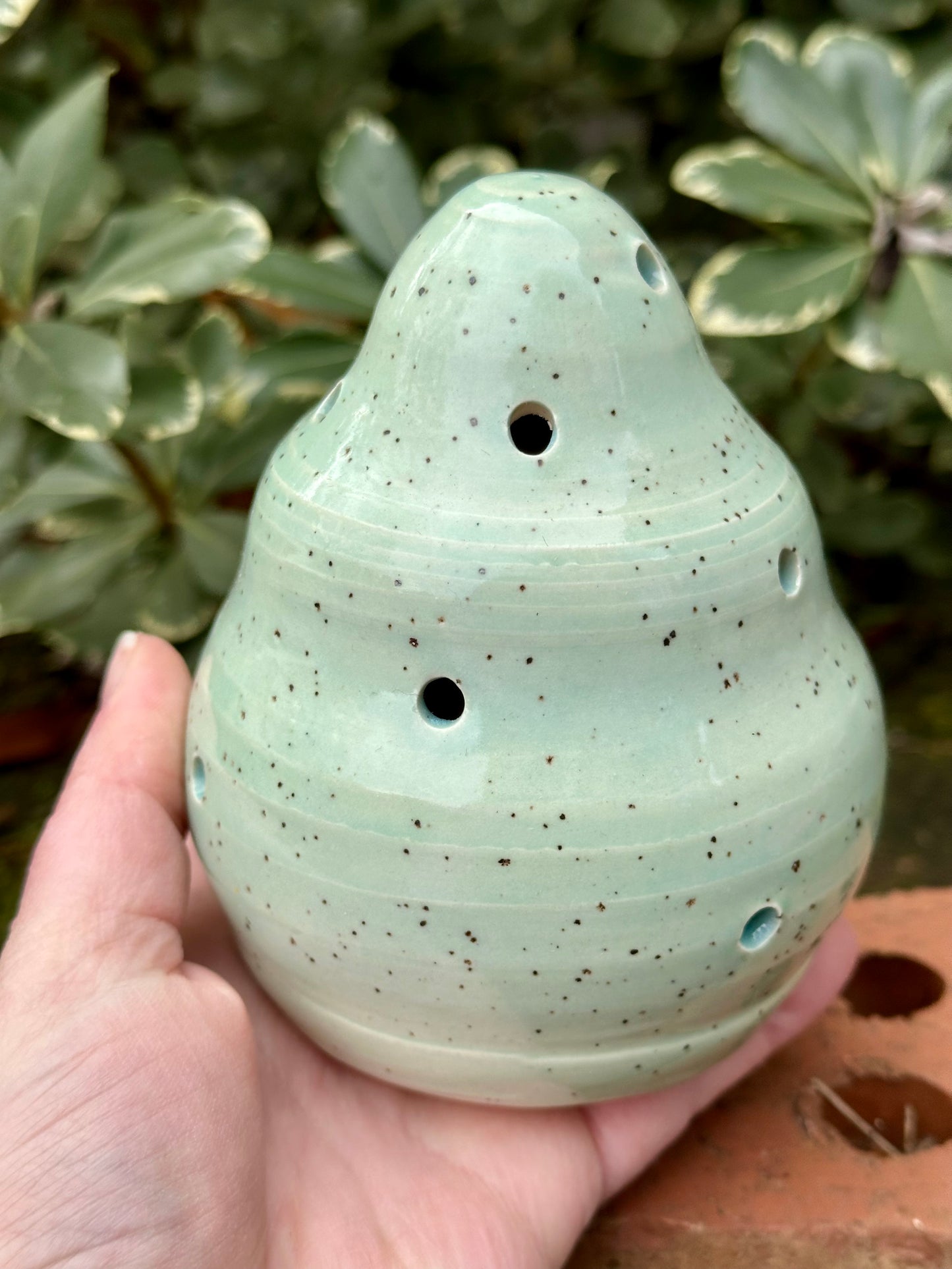 Ceramic Stoneware Christmas Tree Luminary Decoration Pottery