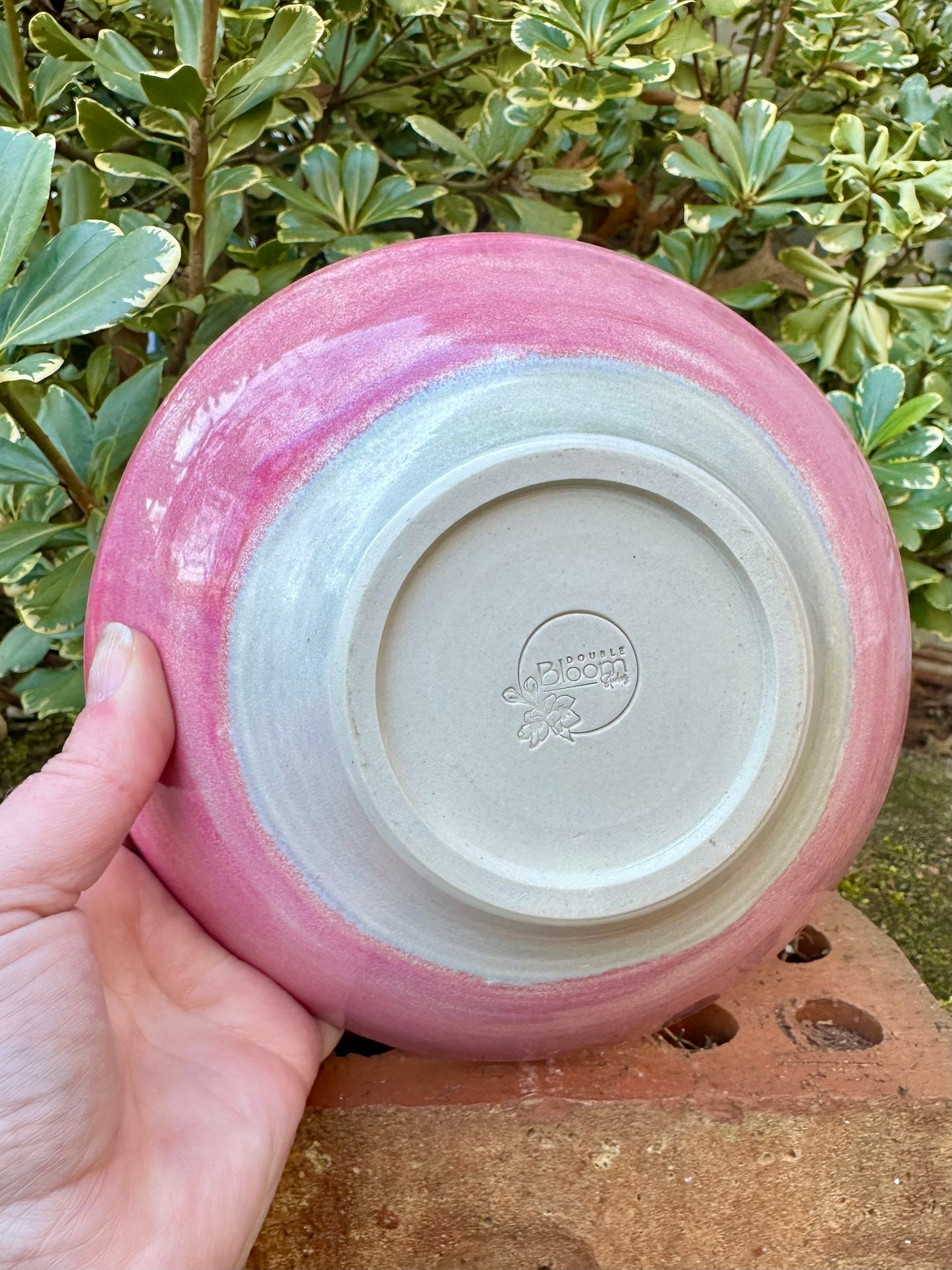 Ceramic Stoneware Medium Pink Serving Display Bowl Home Decor Pottery