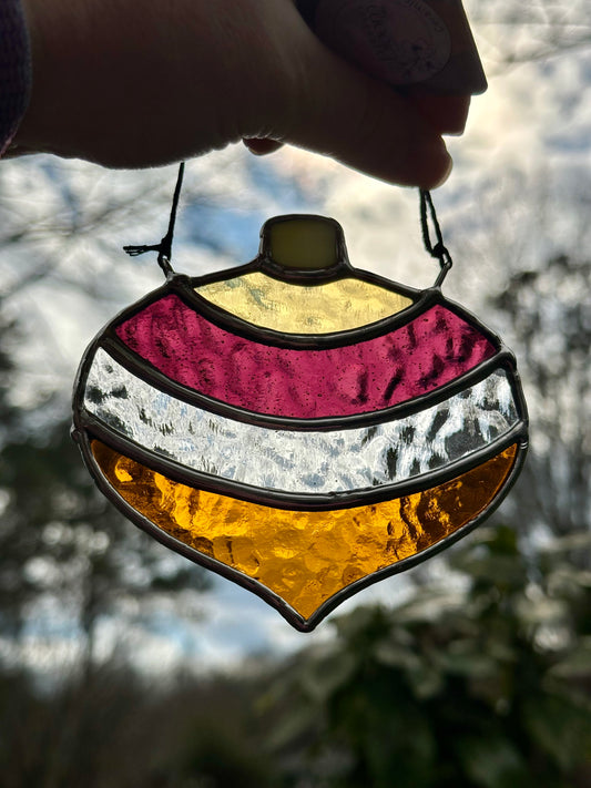 Ready to ship Stained Glass Ornament #3 Holiday Suncatcher Window Decoration Glass Art Gift
