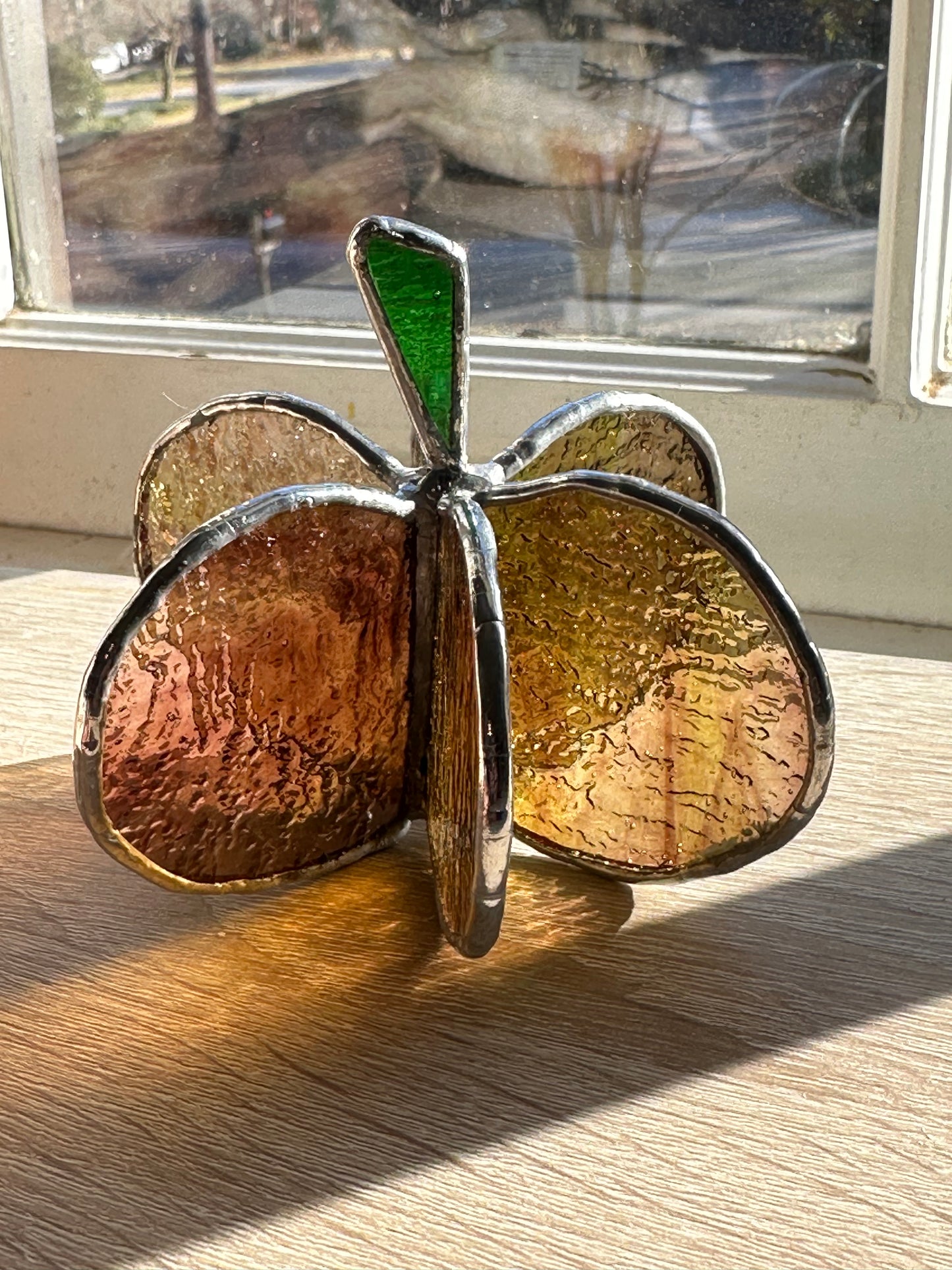 Ready to Ship Stained Glass Autumn Brown 3D Pumpkin Decoration Glass Art Gift