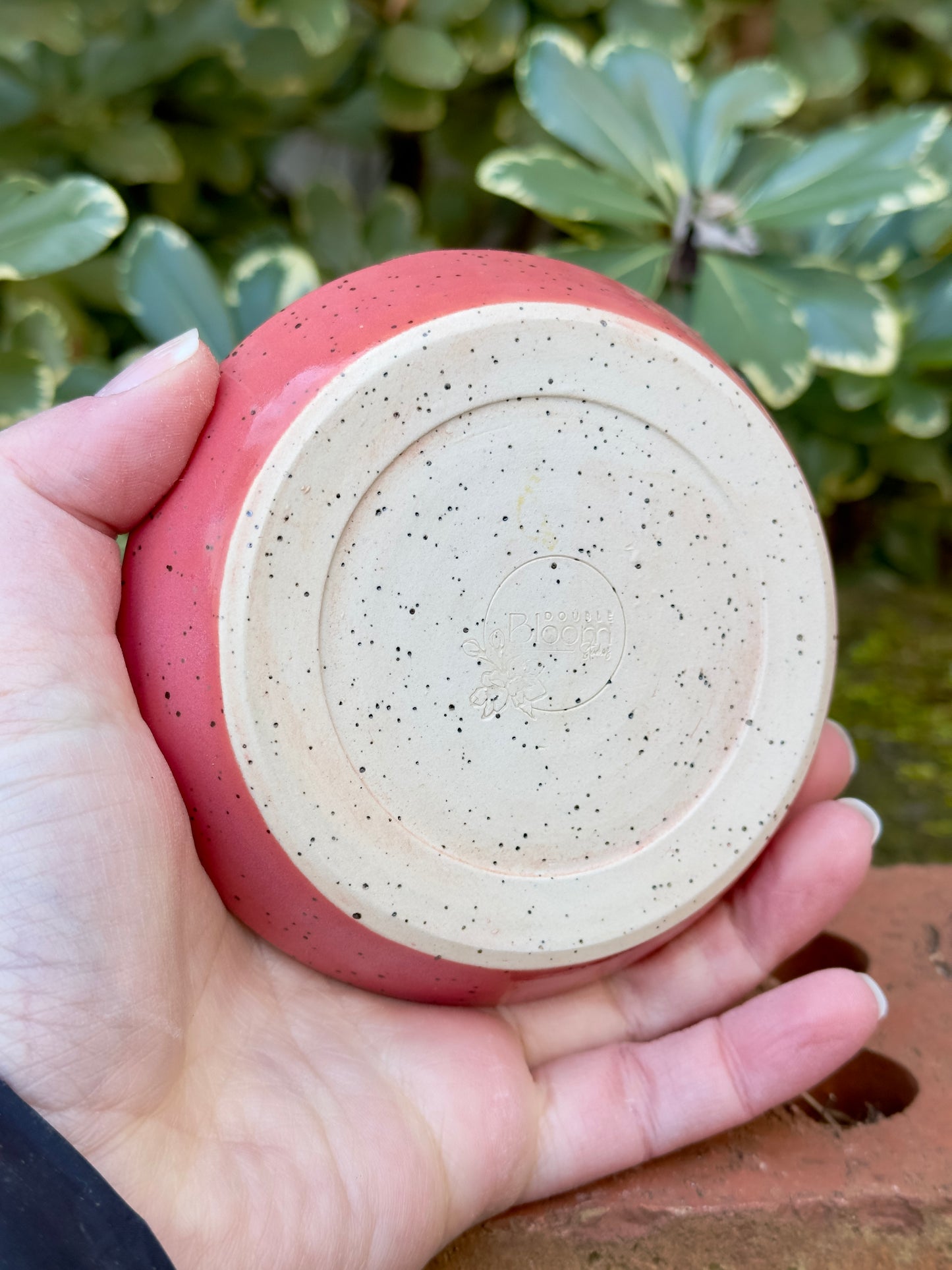 Ceramic Stoneware Trinket Dish Or Spoon Rest On Speckled Clay
