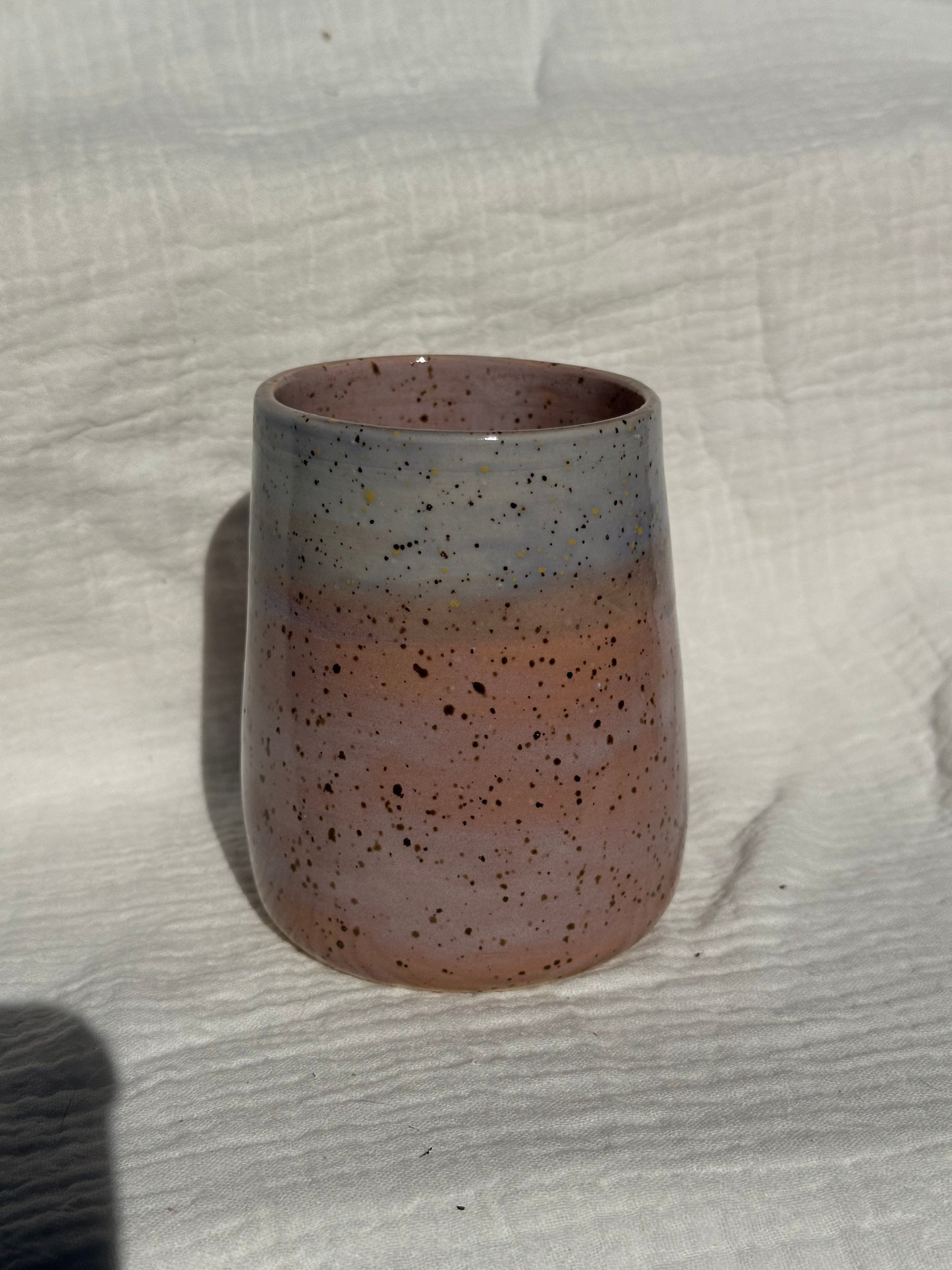 Ceramic Stoneware Purple and Lavender Wine Whiskey Cup Botanical Floral Pottery Floral Tumbler