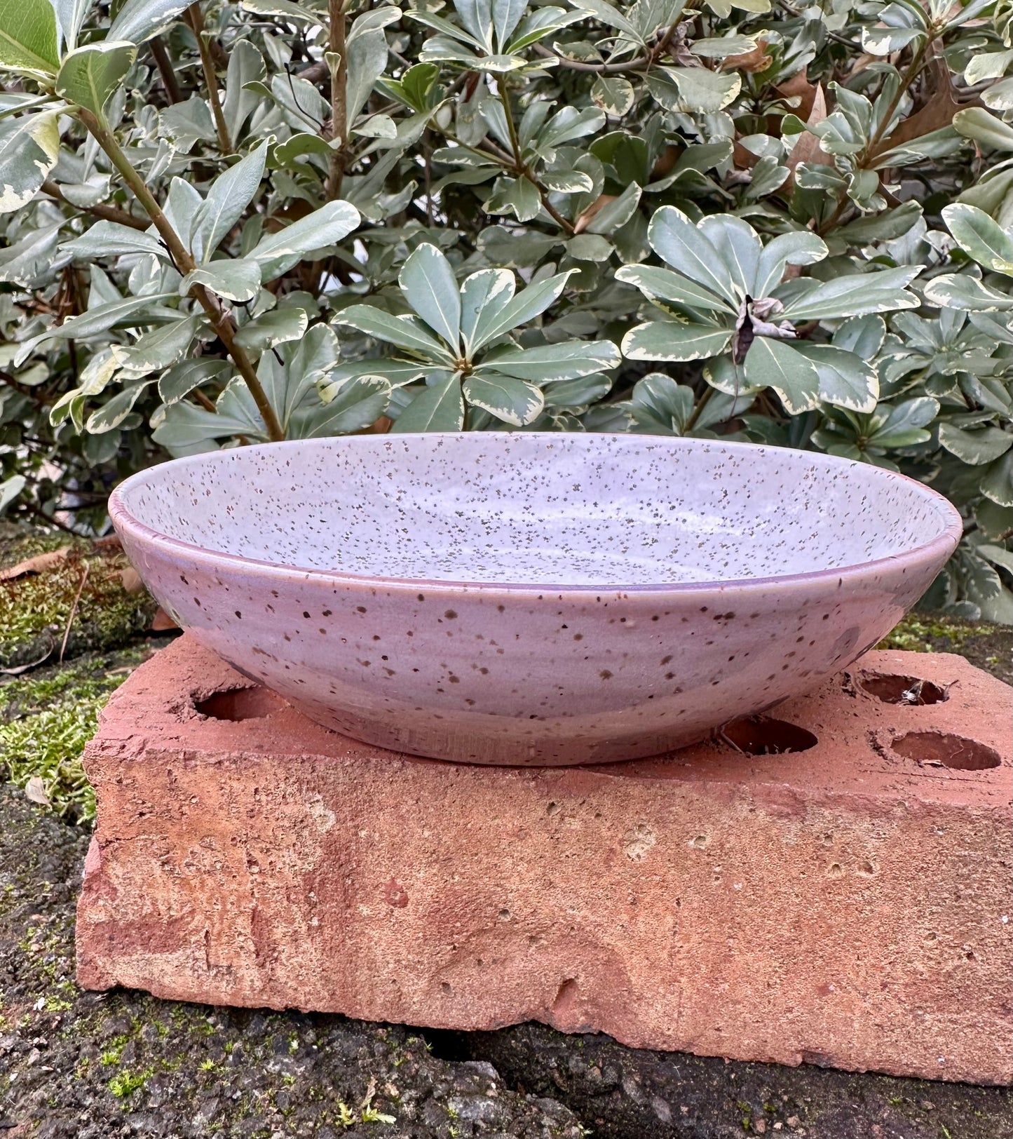 Ceramic Stoneware Purple Serving Display Shallow Bowl Blate Plate Home Decor Pottery