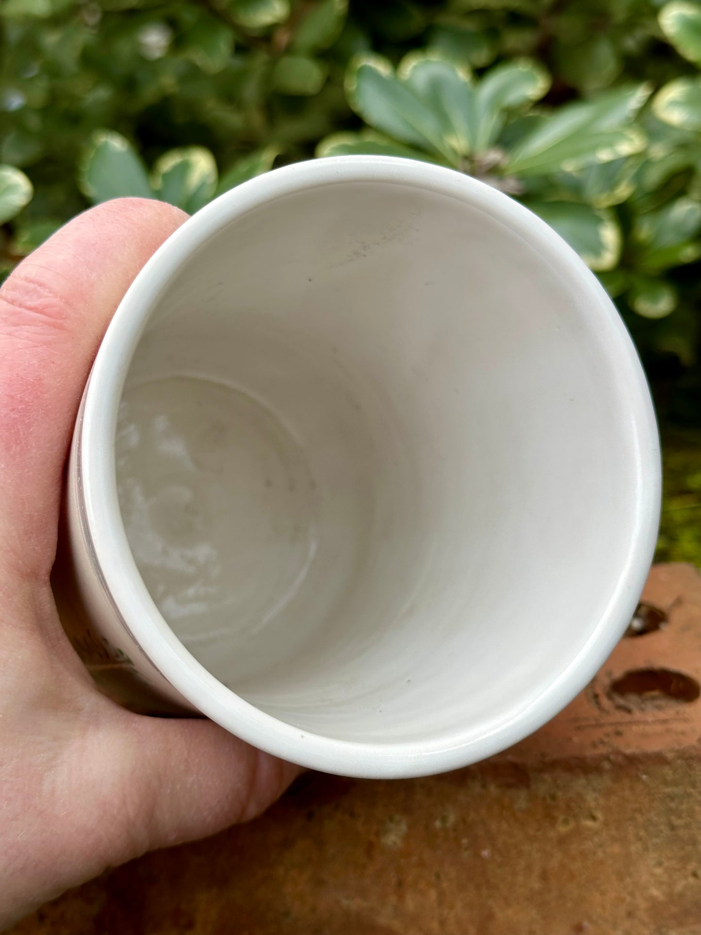Ceramic Stoneware Carved Vines Botanical Floral Pottery Small