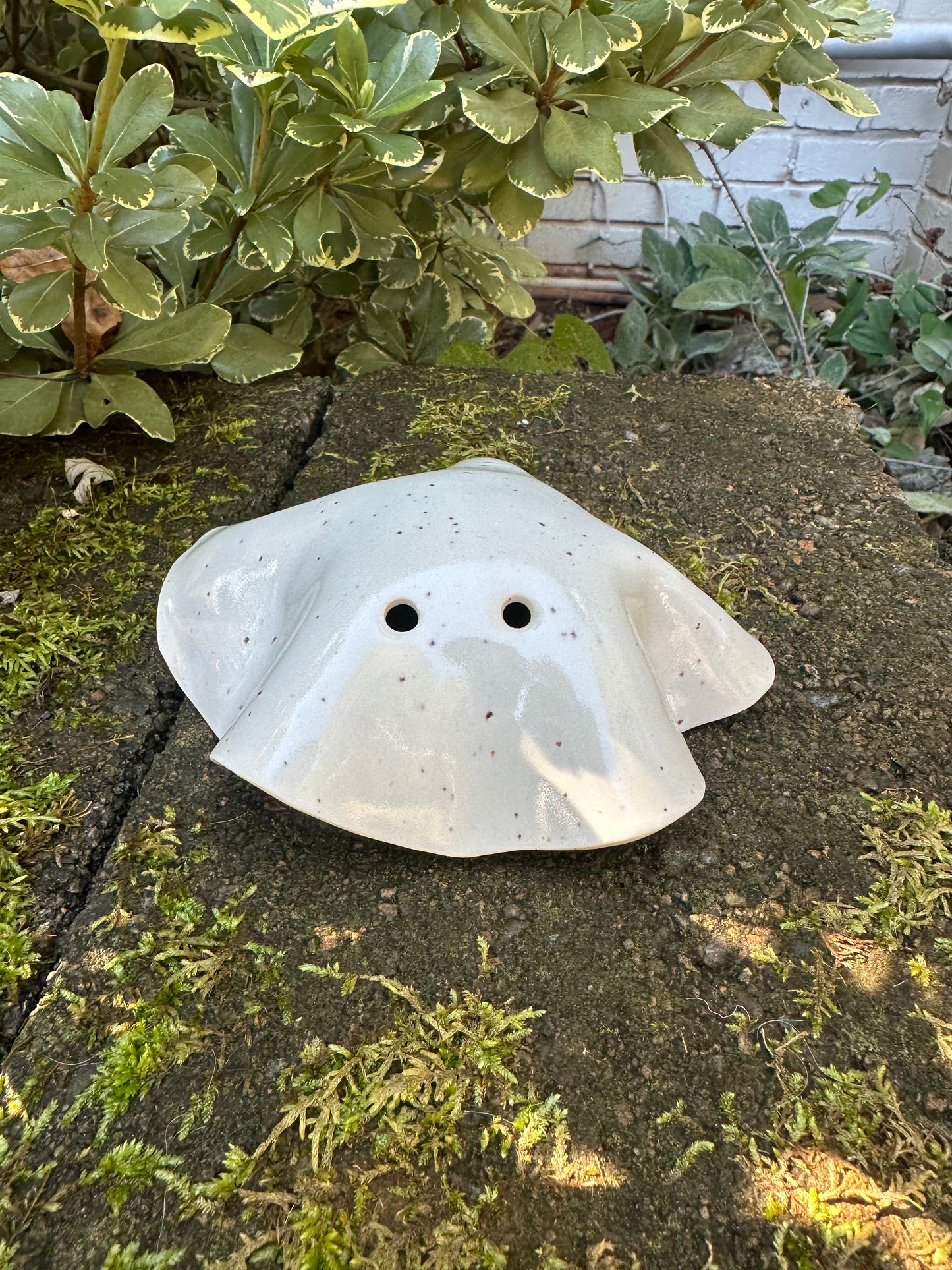 Ceramic Stoneware White Bedsheet Ghost Luminary Tea Light Home Decor Pottery #8