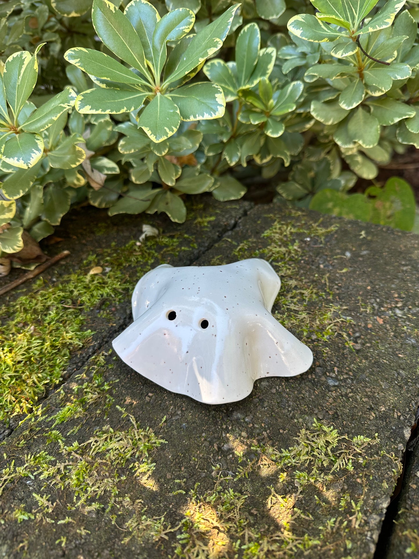 Ceramic Stoneware White Bedsheet Ghost Luminary Tea Light Home Decor Pottery #8