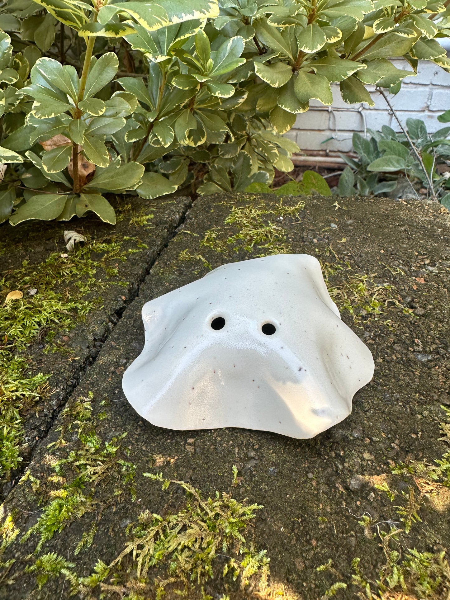 Ceramic Stoneware White Bedsheet Ghost Luminary Tea Light Home Decor Pottery #6