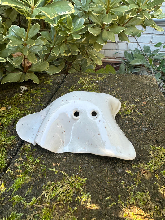 Ceramic Stoneware White Bedsheet Ghost Luminary Tea Light Home Decor Pottery #5