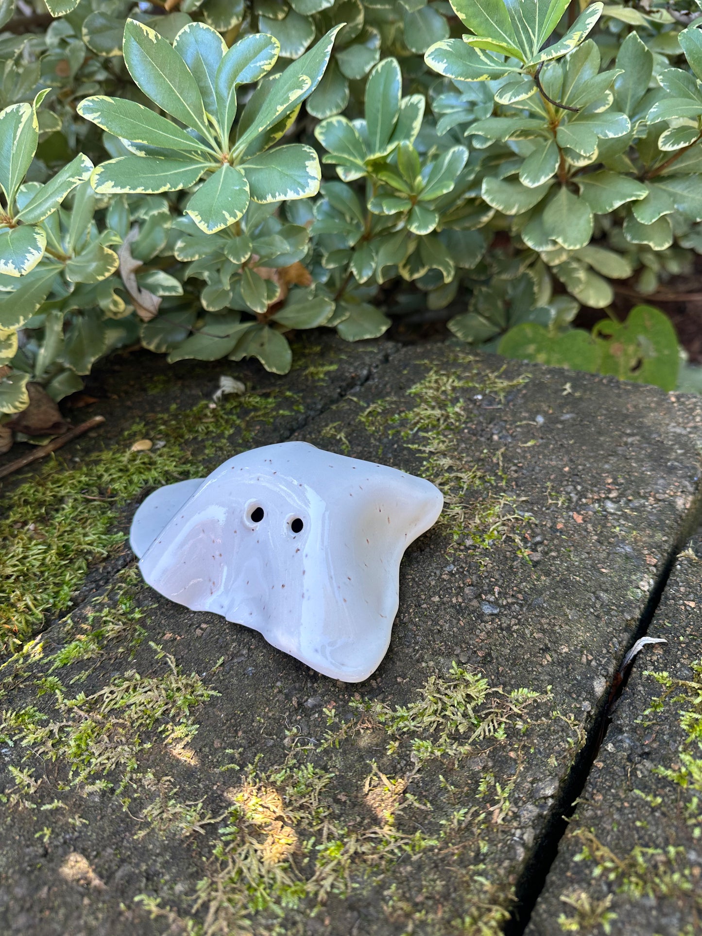 Ceramic Stoneware White Bedsheet Ghost Luminary Tea Light Home Decor Pottery #7