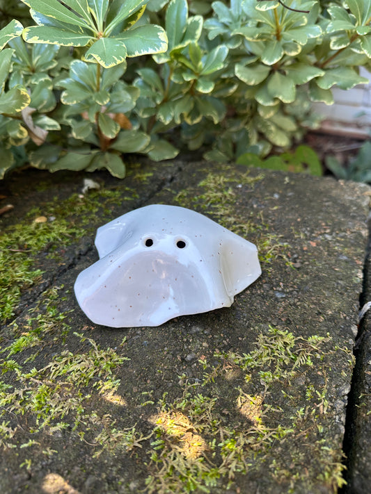 Ceramic Stoneware White Bedsheet Ghost Luminary Tea Light Home Decor Pottery #7