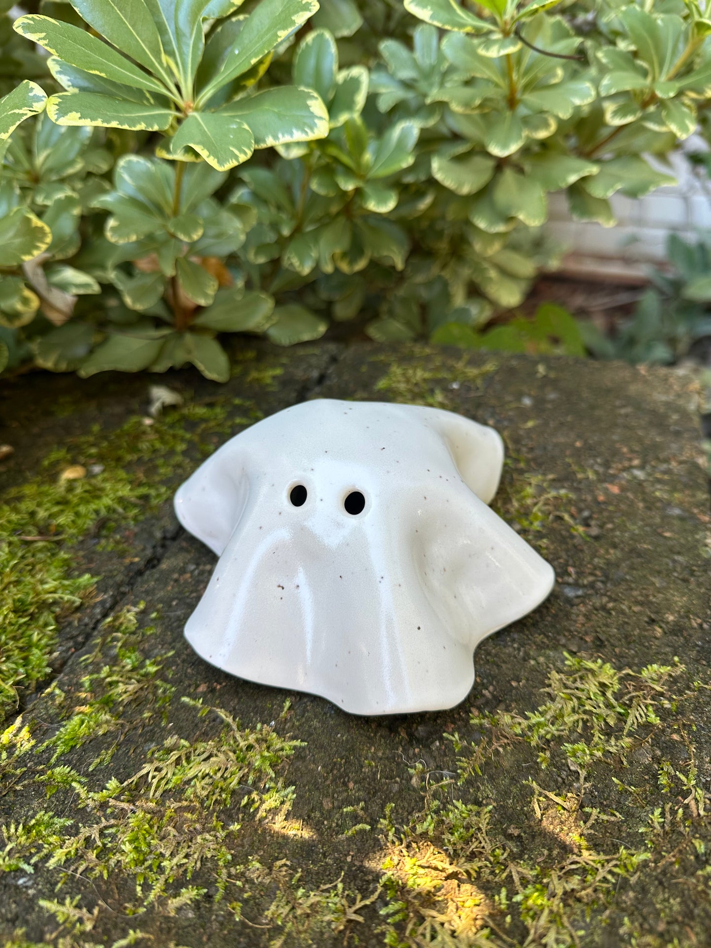 Ceramic Stoneware White Bedsheet Ghost Luminary Tea Light Home Decor Pottery #4