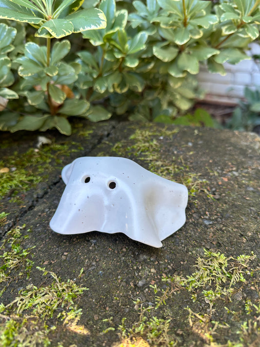 Ceramic Stoneware White Bedsheet Ghost Luminary Tea Light Home Decor Pottery #3