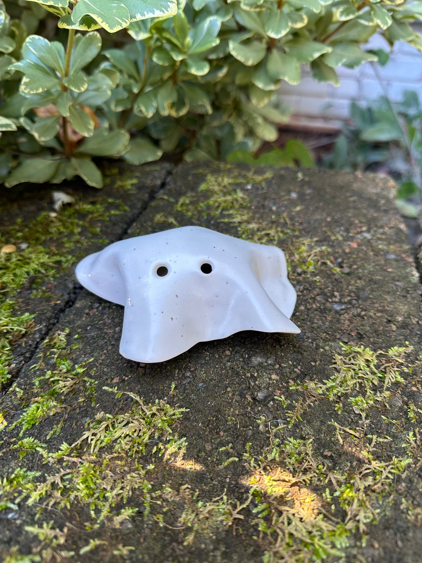 Ceramic Stoneware White Bedsheet Ghost Luminary Tea Light Home Decor Pottery #3