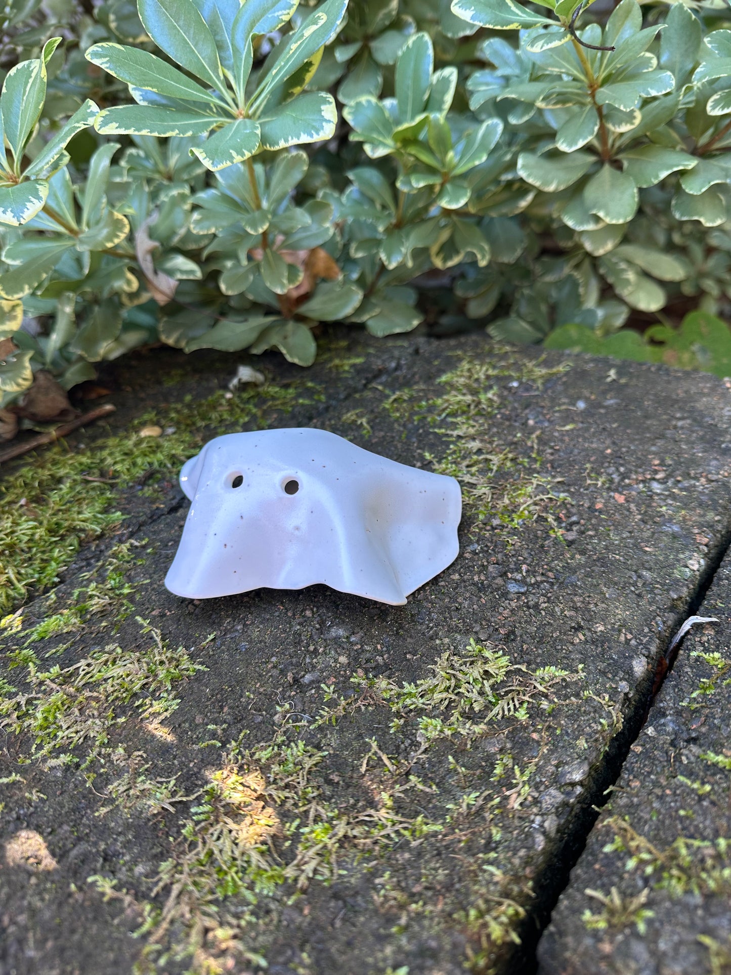 Ceramic Stoneware White Bedsheet Ghost Luminary Tea Light Home Decor Pottery #3